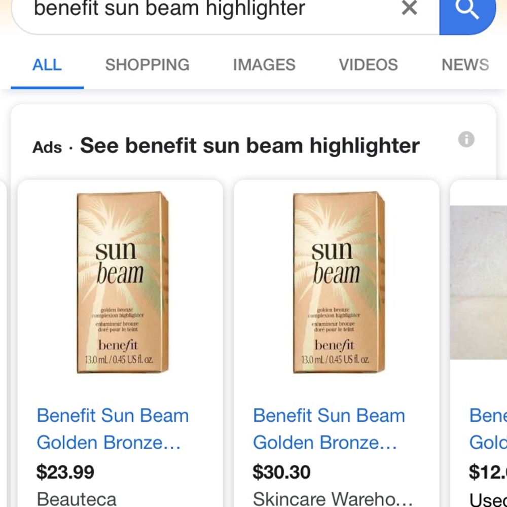 Benefit sun beam Illuminati right
